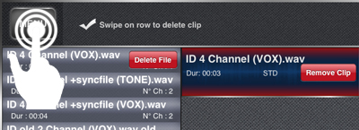 Deleting clips from the clips' list