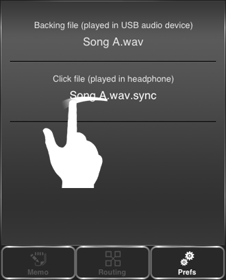 Associating a backing file to a click file